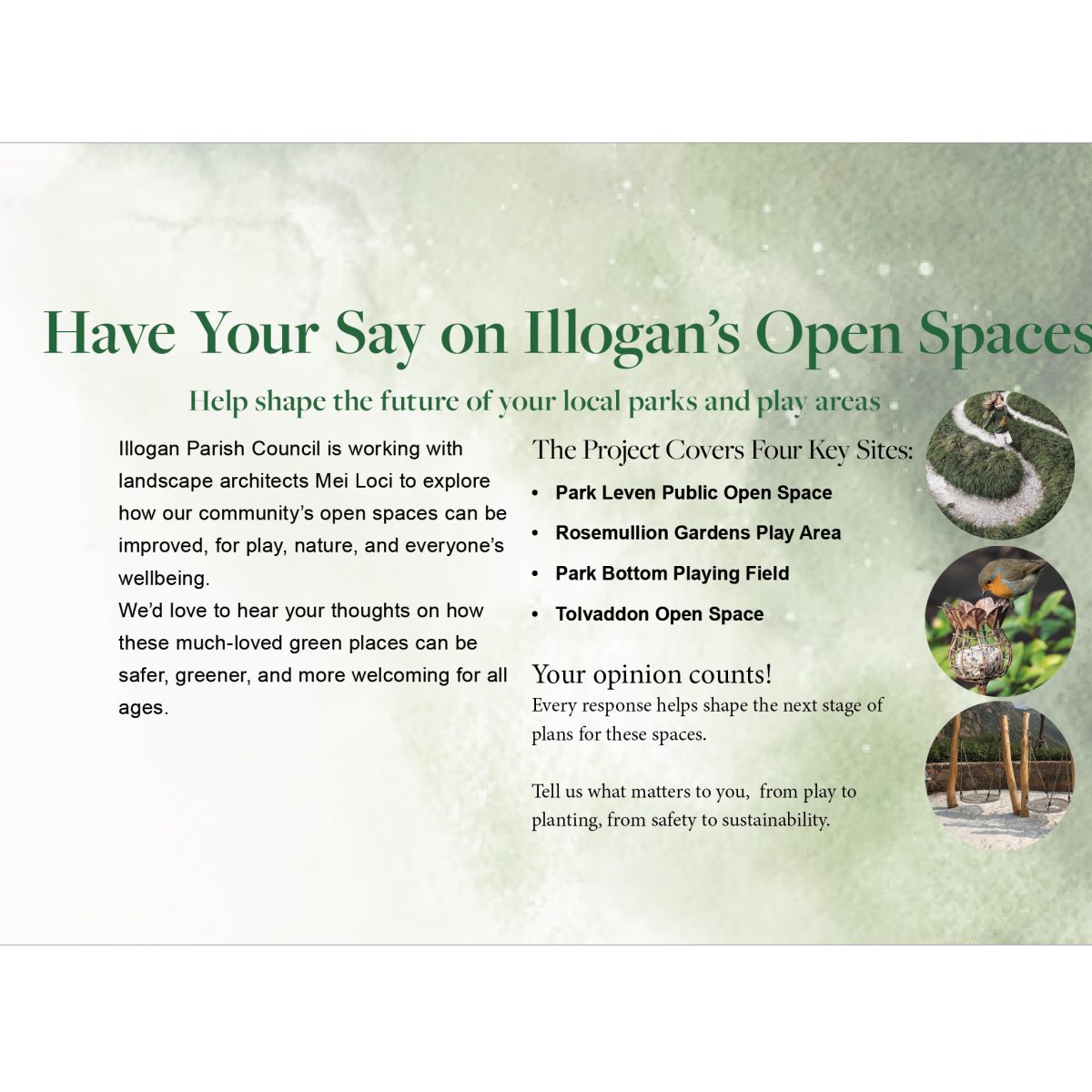 Have Your Say on  Illogan’s Open Spaces